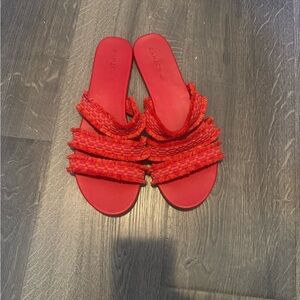 EUC Rothy's Vibrant Red Sandals Sz 12.5